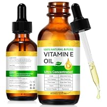 flasture Vitamin E Oil 75,000 IU 100% Pure Natural Vitamin E for Skin, Face, Hair, Scars Deep Moisturizing Body Oil for Dry Skin, Wrinkles Cold-Pressed, Non-GMO,Skincare 2 Fl Oz