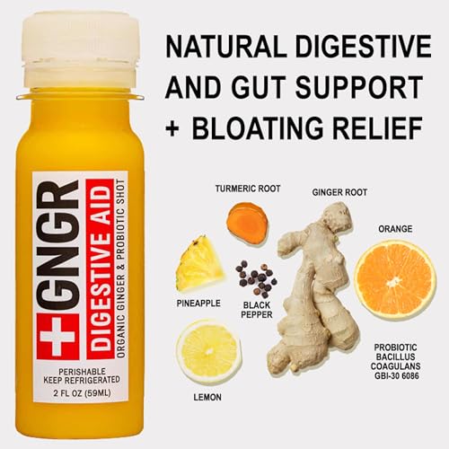 Digestive Aid Organic Ginger Shots with Probiotics, Gut Health, Colon Cleanse, Bloating Relief, Gut Detox, Immunity Shots with Ginger Juice, Turmeric, Black Pepper. (2 Oz, Pack of 12) - Image 4