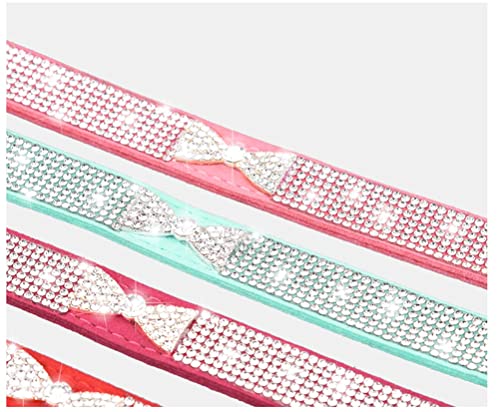 Small Dog Collar Puppy Cat Collars Diamond Bling Girl Rhinestone Cute Bowtie Female Boy Little Pet kitten Collar Fashion Hot Red M - Image 3