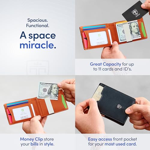 TRAVANDO Mens Slim Wallet with Money Clip AUSTIN RFID Blocking Bifold Credit Card Holder for Men with Gift Box3