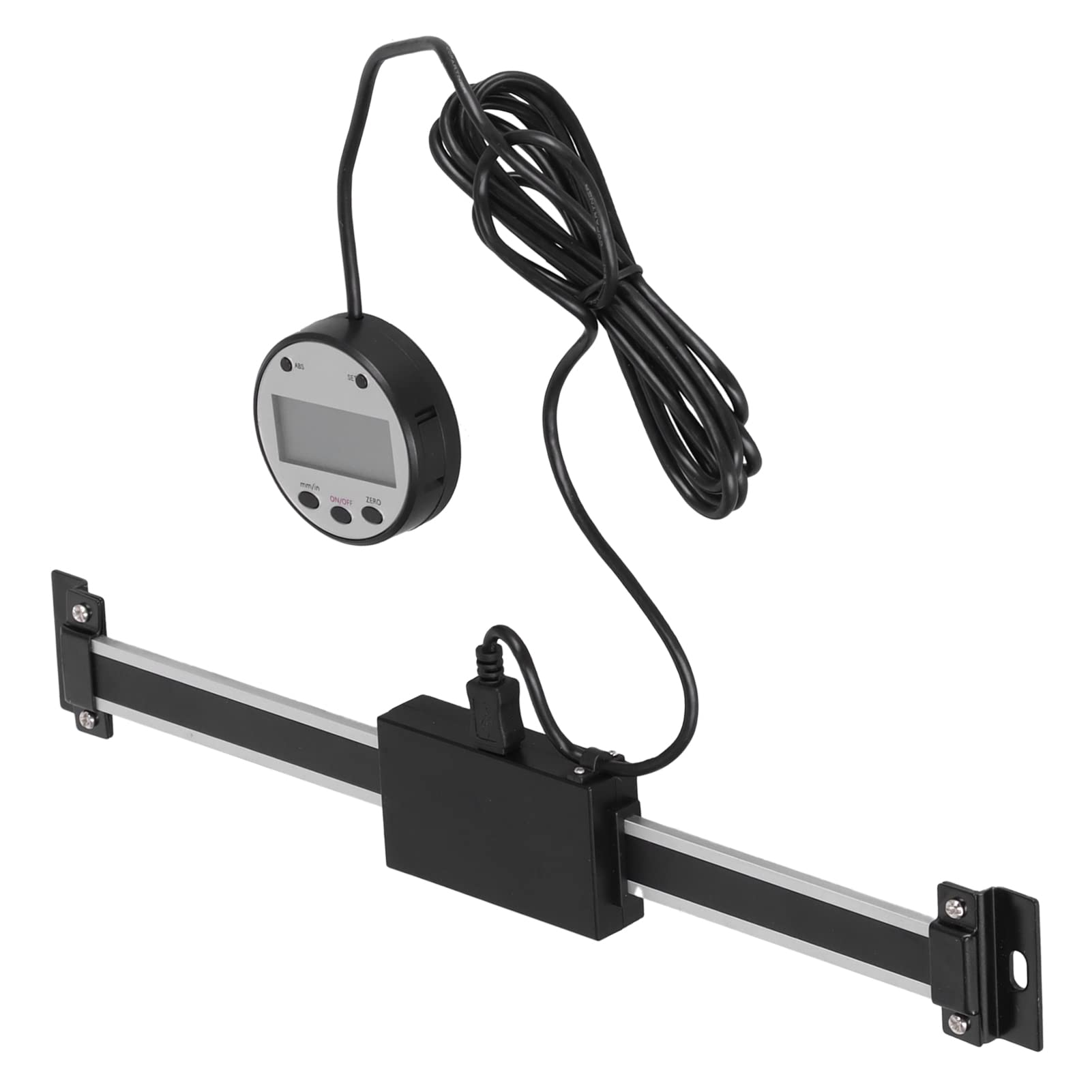 Calibre lineal con pantalla digital, regla de medición con pantalla digital de aleación de acero inoxidable y aluminio, resolución de 0,01 mm, base magnética para tornos y (0-200 mm)