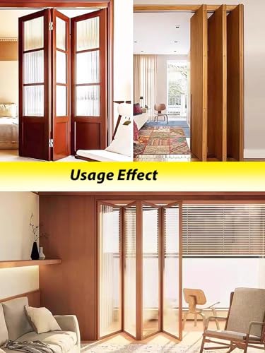 Folding Door Hardware Sliding Barn Door Track Kit, Top Mount Pocket Door Track System with Roller Wheels, Bi-fold Doors Guide for 2/3 /4/6 /8 Doors(2-Door(one Side Open),1m/3.3ft) miniatura 2