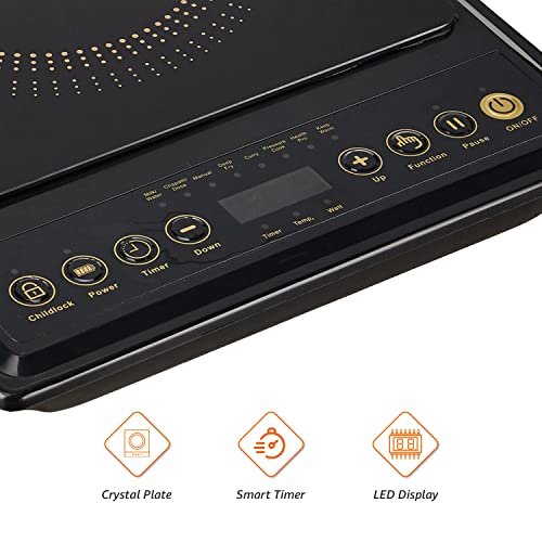 AmazonBasics 1200 Watt Induction CooktopDigital Display 6 preset