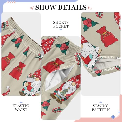 Gnome Xmas Berry Boys Long Pants Soft Trousers Elastic Waist Kids Lounge Bottoms with Pockets S-XL4