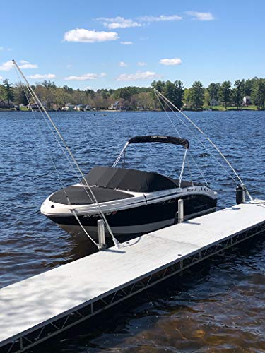 Mooring Whips Deck Mounted For Boats From 15' To 40' Solid 1" X 14' Fiberglass Poles Newly Designed Coupling 20,000Lb Class Not A Casting Marine Grade Aluminum Powder Coated. 1-3 Days Free Shipping #TOP2