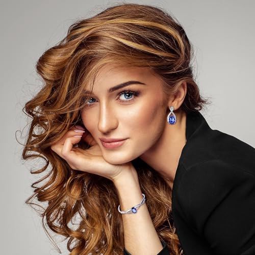 Charming Crystal Jewelry Sets For Women 18K White Gold Plating Bracelet Necklace And Earrings Sets For Wife Girlfriend Or Mothers Idea Gift For Mother's day - Image 5