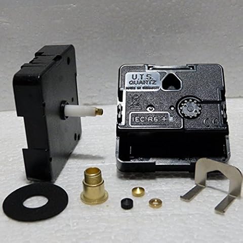New Replacement UTS Euroshaft Quartz Clock Movement (Shaft Length 20 mm) (Minute Hand Fixing Nut Gold Closed) Cover