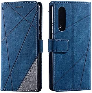 Huawei P30 Case, SONWO Premium Leather Flip Wallet Case Magnetic Closure Card Slots Kickstand Phone Case for Huawei P30, Blue