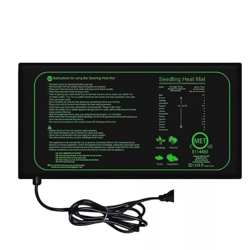 Constprog UK Plug - Alfombrilla térmica para plántulas, herramienta esencial para la propagación de semillas de plantas (25 x 52,5 cm)