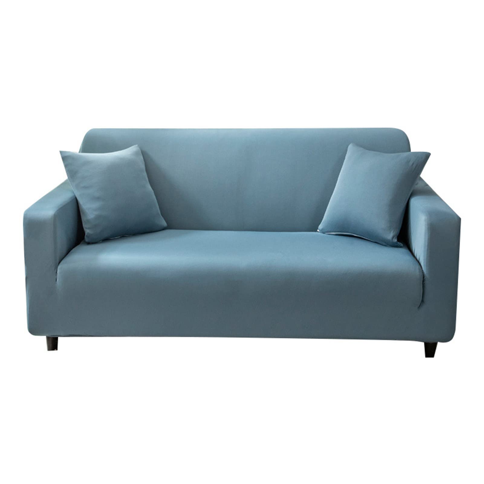 Housse canapé extensible L bleu lavable pour un salon familial impeccable