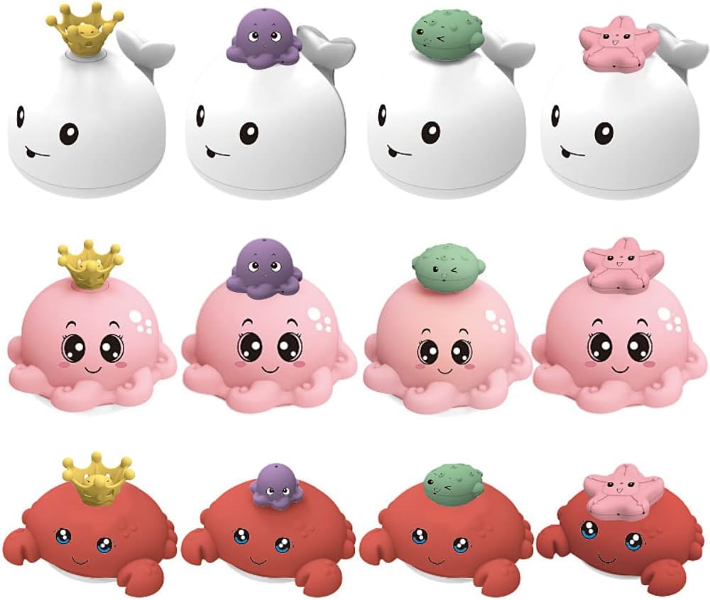 Whale Spray Electric Water Bathtub Toy with Light and Music for Endless Fun in Bathing for Boys and Girls (H3162)