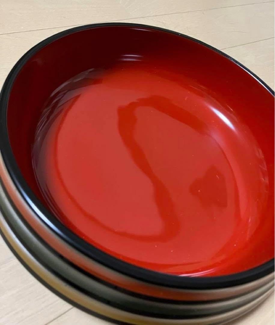 お盆 象彦 梅形盆 赤黒セット #天然木 漆塗り 円形菓子器 お盆