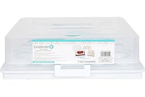 Celebrate It 3-in-1 Rectangle Cake Carrier with Lid and Handle