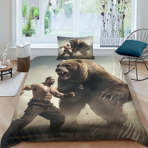 Parure de lit bête 3D en microfibre premium douce et durable 135x200cm - 2