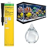 Stanley S420 Aquarium Silicone Sealant Clear - 1x10.1 Fl. Oz. Fish Tank Safe, Waterproof Bond to Glass, High Elasticity, Non-Toxic Aquarium Sealer for Freshwater & Saltwater | 1 Pack