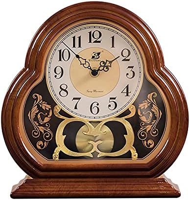 Vintage Mantel Clock, Silent Movement, Battery Operated Table Clock for Home Decor, Office, Desk & Fireplace