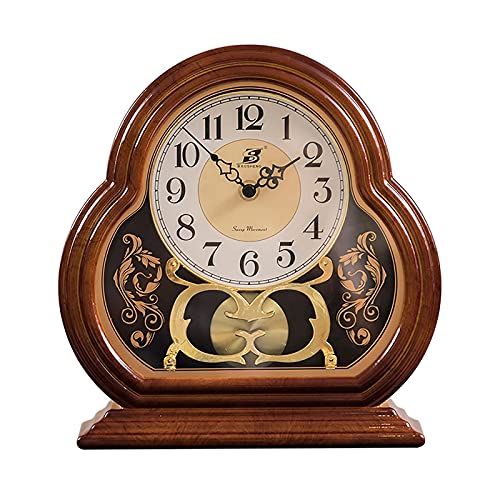 Reloj de mesa, funciona con pilas, reloj de escritorio retro para sala de estar y decoración de estantes, diseño elegante para una estética atemporal