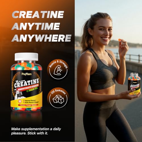 Image of Sugar Free Creatine Monohydrate Gummies 5g for Men & Women With Electrolyte