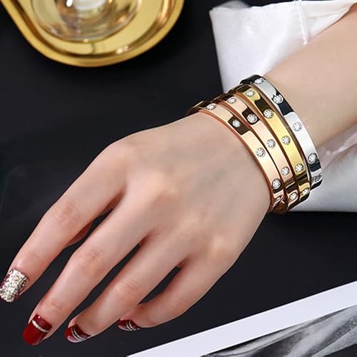 Silver Cuff Bracelets For Women Love Mothers Day Gifts Mom Daughter Sister Friend Friendship Bangle Bracelets With Cubic Zirconia Stones Stainless Steel Jewelry Birthday Gifts Teen Girls Christmas #TOP5