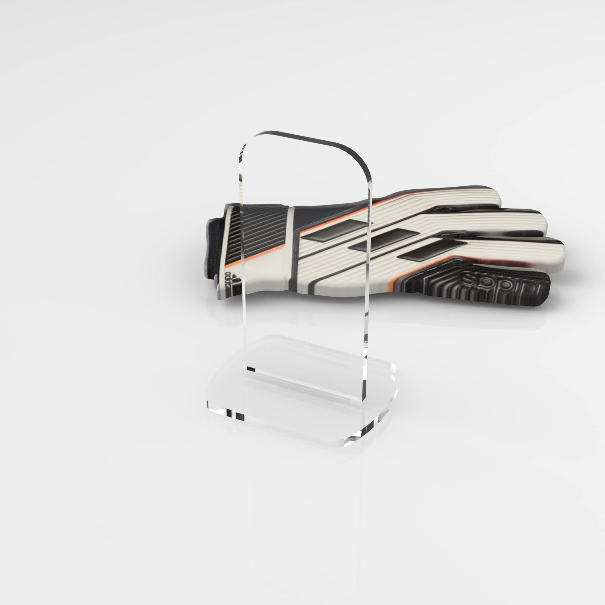 Plexico Transparent Football Glove Display Stand/Acrylic Glove Holder/Signed Autographed Holder (Clear Base)