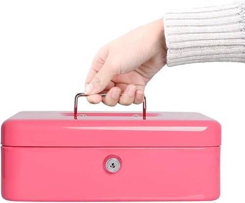 Miniatura 4 de Caja de dinero con bandeja de dinero, caja de seguridad para ahorrar dinero en efectivo, organizador de dinero, caja de dinero grande con cerradura