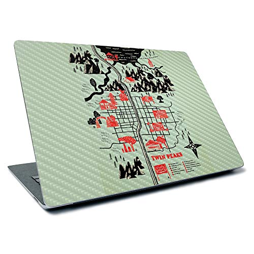 Image of MightySkins Carbon Fiber Skin for Microsoft Surface Laptop 3 13.5 inch (2019) - Twin Peaks Map | Textured Carbon Fiber Finish | Easy to Apply, Remove, and Change Styles | Made in The USA