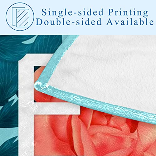 Couverture chaude Blue Love imprimé floral de qualité supérieure