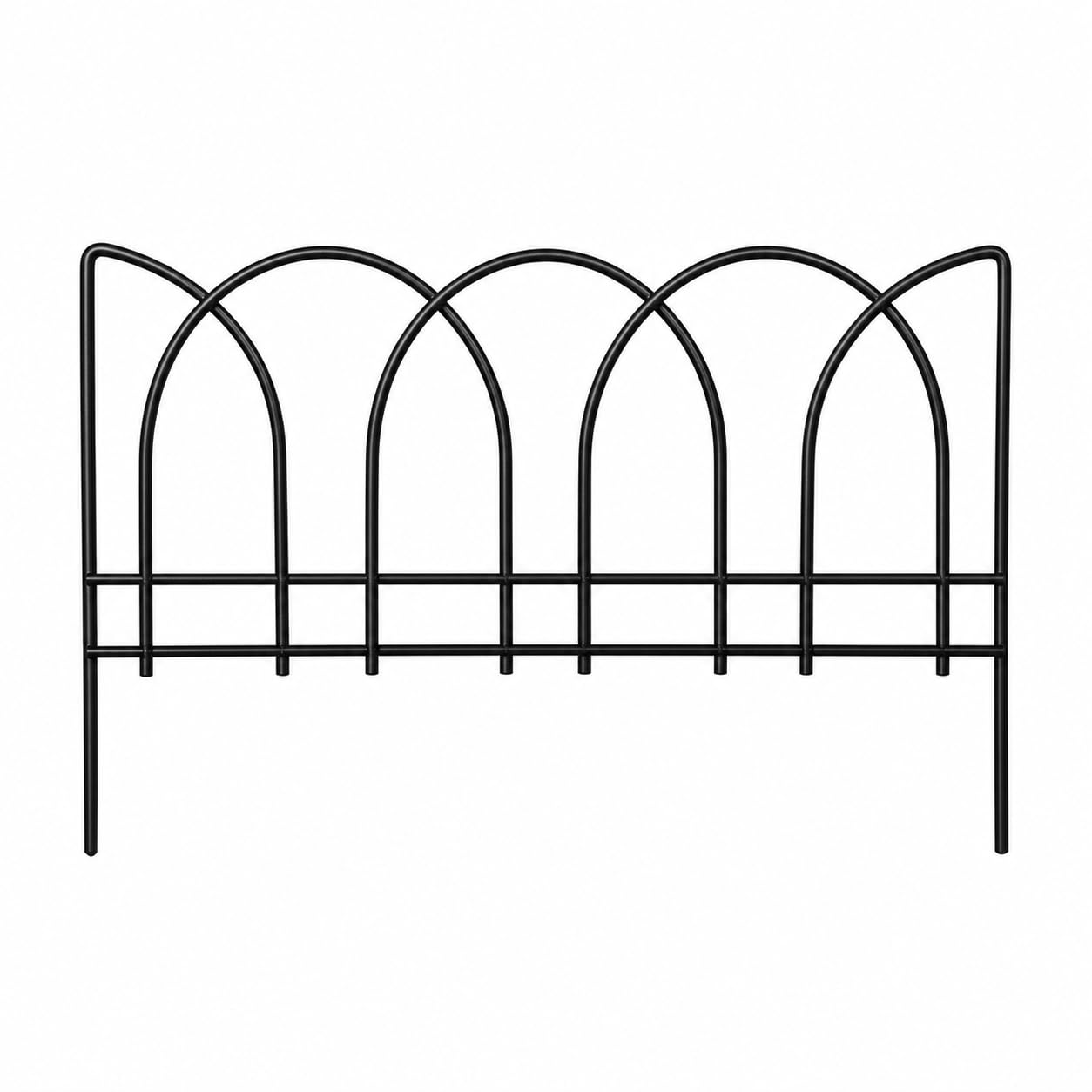 Floralcraft® Arch Border Fence Pack of 5 – Decorative Garden Edging Panels, 61cm x 38cm High Interlocking Metal Fence for Flower Beds, Lawn & Path Borders, Total Length 305cm