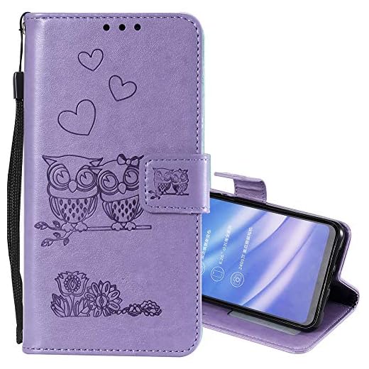 Nadoli Plånboksfodral för Galaxy J4 Plus 2018, skuren rolig präglad blomma uggla premium PU-läder handledsrem magnetisk stängning bokstil skyddande flip fodral för Samsung Galaxy J4 Plus 2018