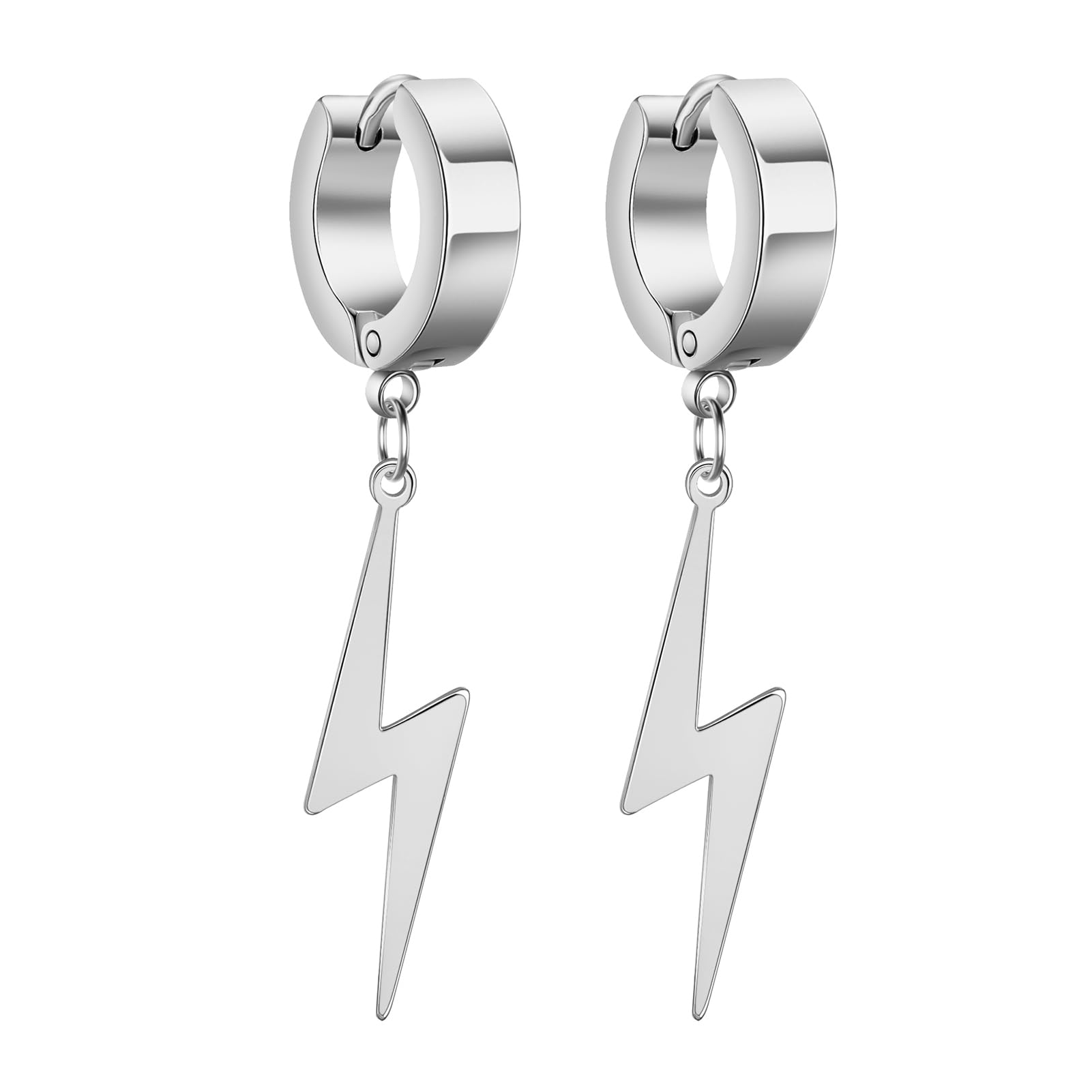 Pendientes de flash de acero inoxidable como joyas regalos de cumpleaños unisex con caja 8