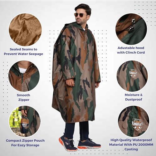 Image of Waterproof Full-Sleeve Rain Poncho for Outdoor Adventures | Easy Slip-On Design | Compact & Lightweight | Free Carry Case