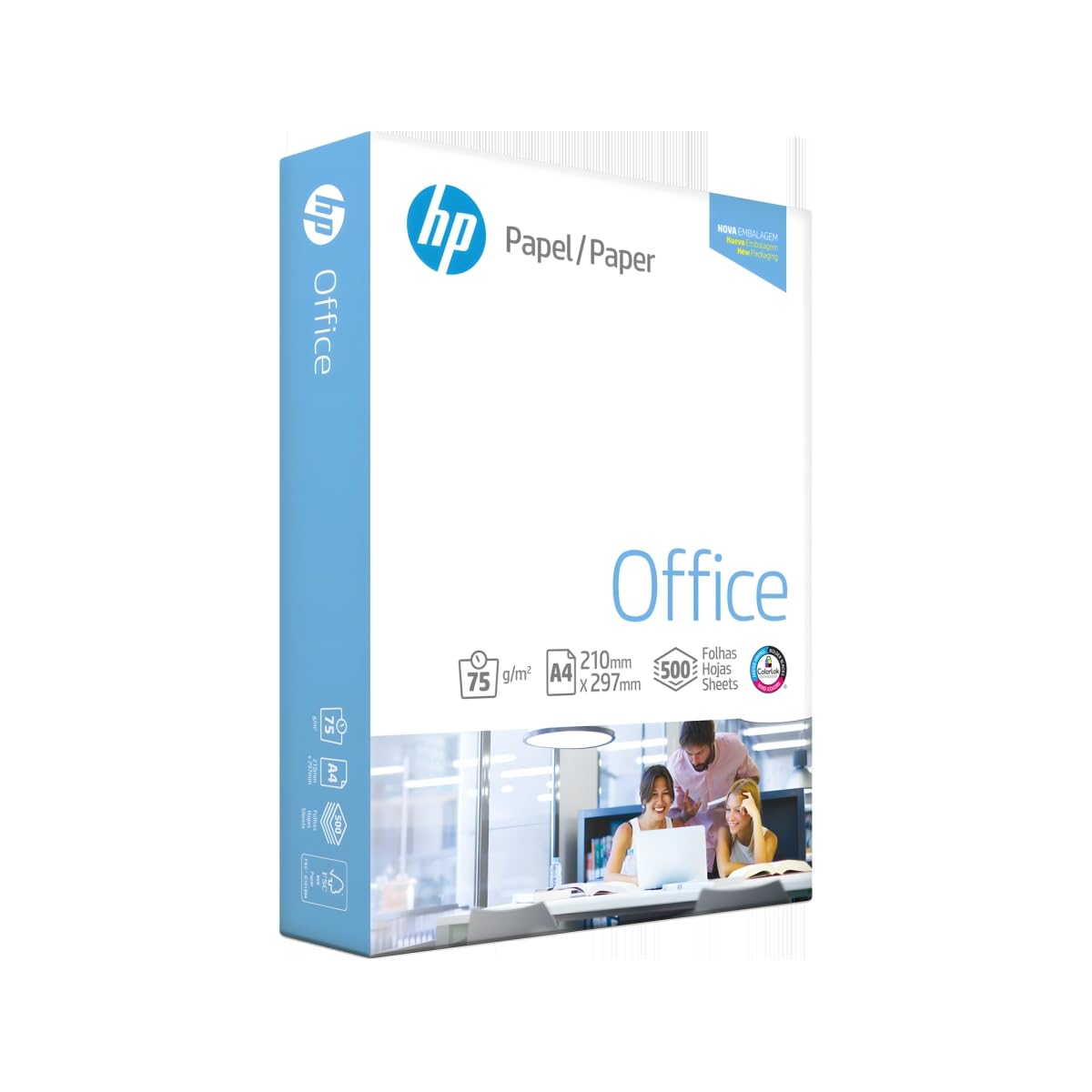 Papel Sulfite A4 75 g, International Paper, HP Office, HCO075CA4