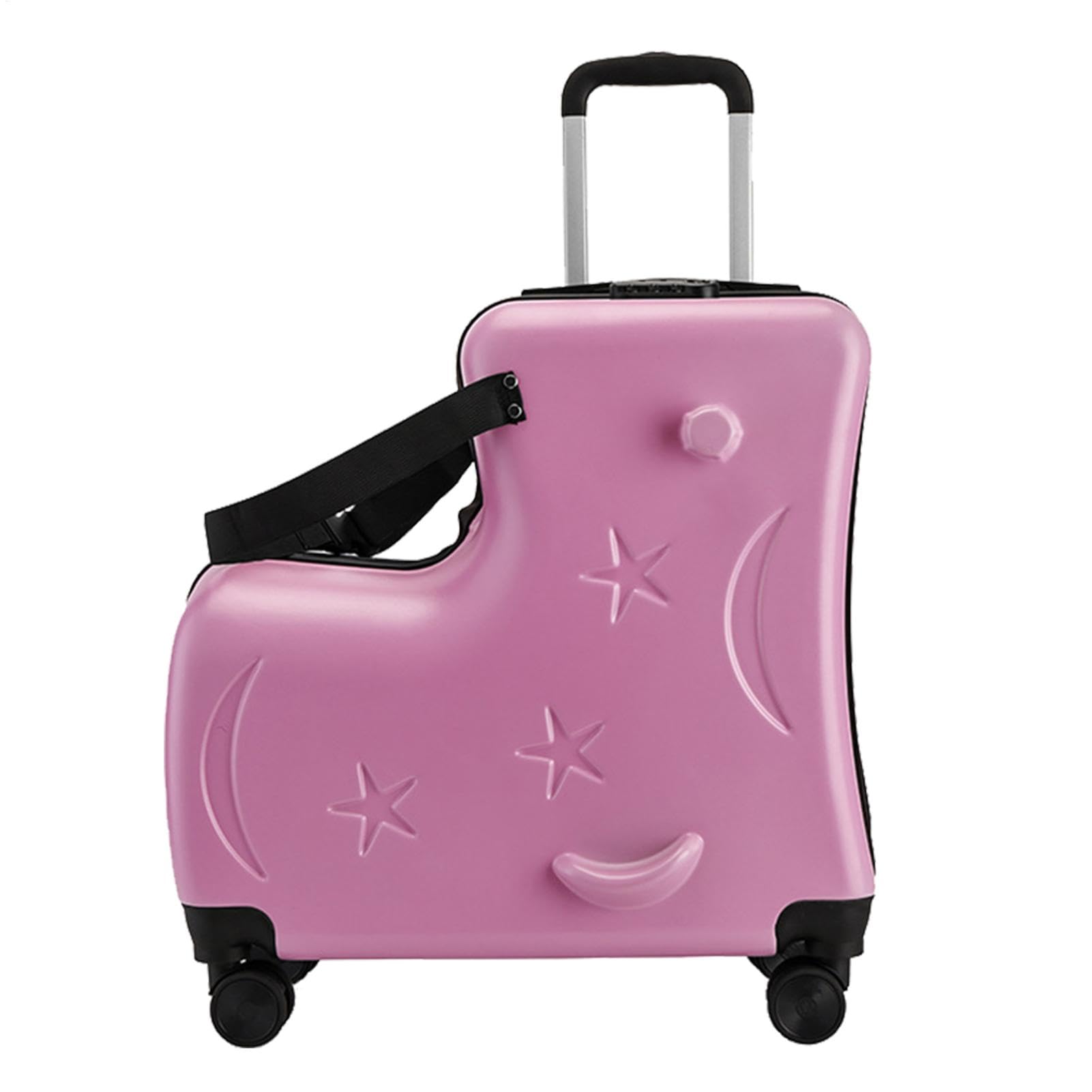 Bagagli per bambini piccoli, valigia da equitazione per bambini | Valigia da montare con serratura a password a 3 cifre - Ruote silenziose da 20 pollici, cinture di sicurezza, manubri e pedale, Color | Bagaglio a Mano per Bambini Bambini 6-12 Anni Bagagli