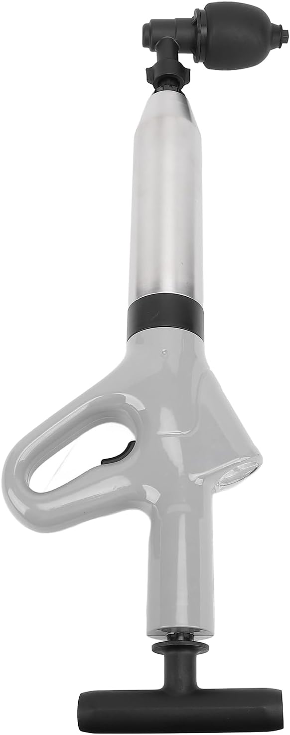 Focket Toilet Drain, Easy to Use, Precise Control, Stainless Steel Toilet Plunger Kit, Comfortable Grip for Bathroom and Kitchen (Grey)