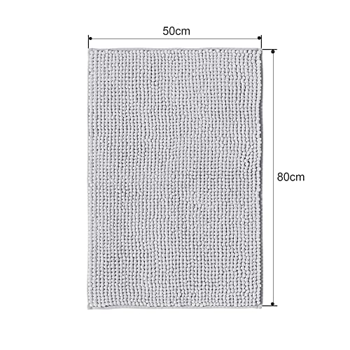 Decomira Badematte rutschfest | Als Badteppich Set kombinierbar | Badezimmer-Teppich Bad-Vorleger waschbar aus Chenille… – Bild 4