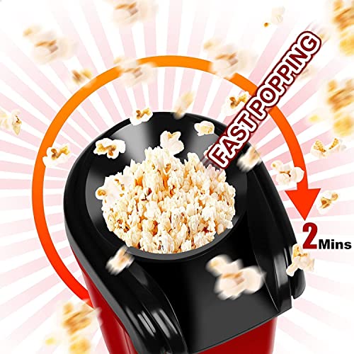 Image of Electric Popcorn Maker Machine | Oil-Free Hot Air Popcorn Popper | 1200W Fast Popping | Healthy No-Oil Snack Maker | For Home,Party & Movie Night