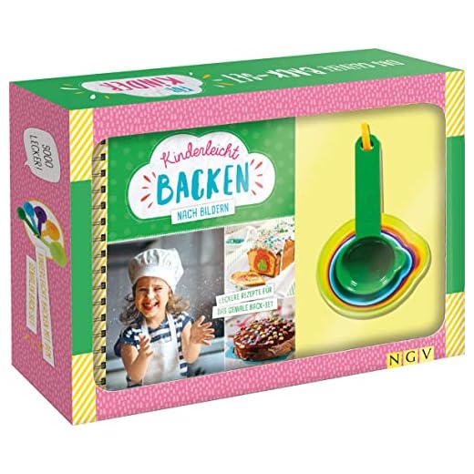 Kinderleicht backen nach Bildern. Das clevere Back-Set für Kinder ab 6 Jahren: Set mit 5 Messbechern und Rezeptbuch