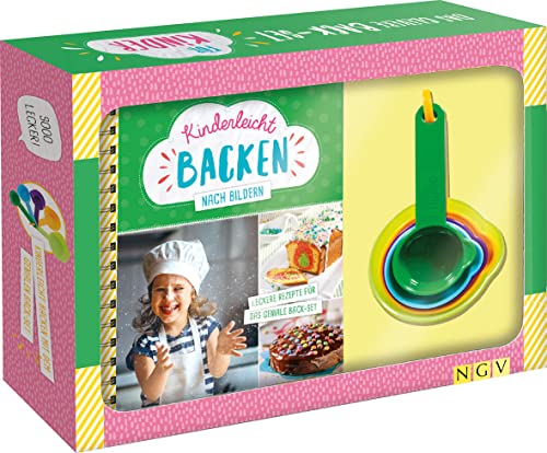 Kinderleicht backen nach Bildern. Das clevere Back-Set für Kinder ab 6 Jahren: Set mit 5 Messbechern und Rezeptbuch