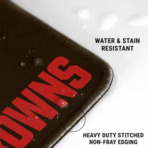 Skinit Medium Gaming Mouse Pad - Officially Licensed Cleveland Browns Distressed Design with Stitched Edges, Waterproof, Non-Slip Rubber Base, Desk Mat for Keyboard & Mouse, 17.7" x 15.75" inches