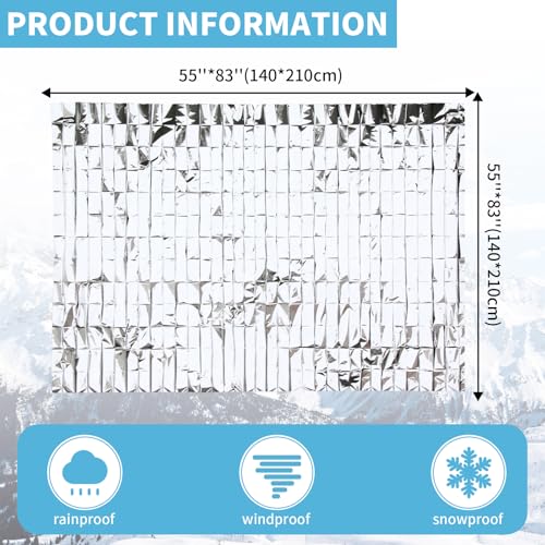 FRONTLINE Mylar Emergency Blankets 54" x 84" | Lightweight Thermal Survival Space Blanket, Waterproof & Windproof Foil Blanket for Camping, Hiking, First Aid & Disaster Preparedness (4) - Image 5