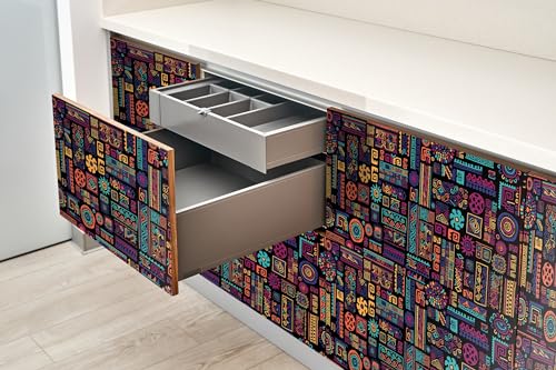 Papel pintado mate para ocultar imperfecciones en muebles y puertas de cocina 5
