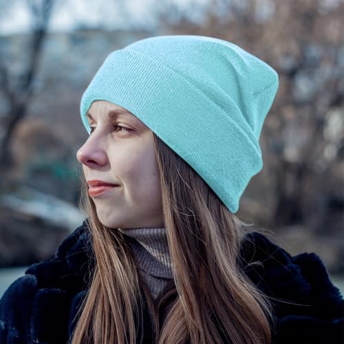 Image of ZOORON 1&2 Packs Beanie for Men Women Men's Beanie Hat Acrylic Knit Cuff Beanie Cap Slouchy Knit Skull Cap Warm Winter hat