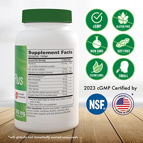 Health Thru Nutrition Prostate Plus With Saw Palmetto Extract, Lycopene As Lycored, Plant Sterols, Selenium, Zinc And Pumpkin Seed | Complete Prostate Support | Non-Gmo & Gluten Free (Pack Of 60) #TOP1