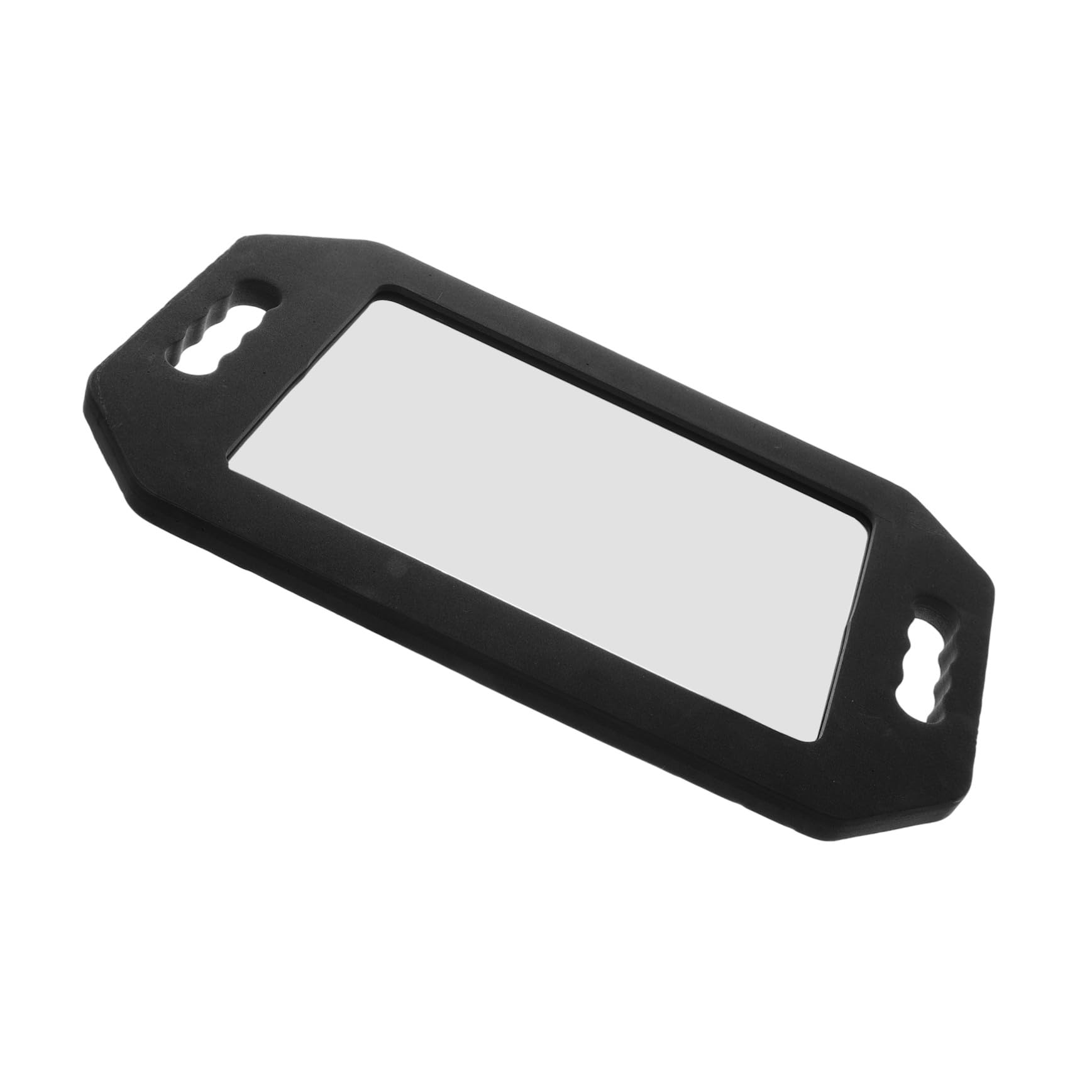 Grand miroir à main rectangulaire poignée antichoc écume pour salon de coiffure