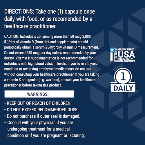 Life Extension Vitamins D and K with Sea-Iodine for Thyroid, 60 Capsules - image 5
