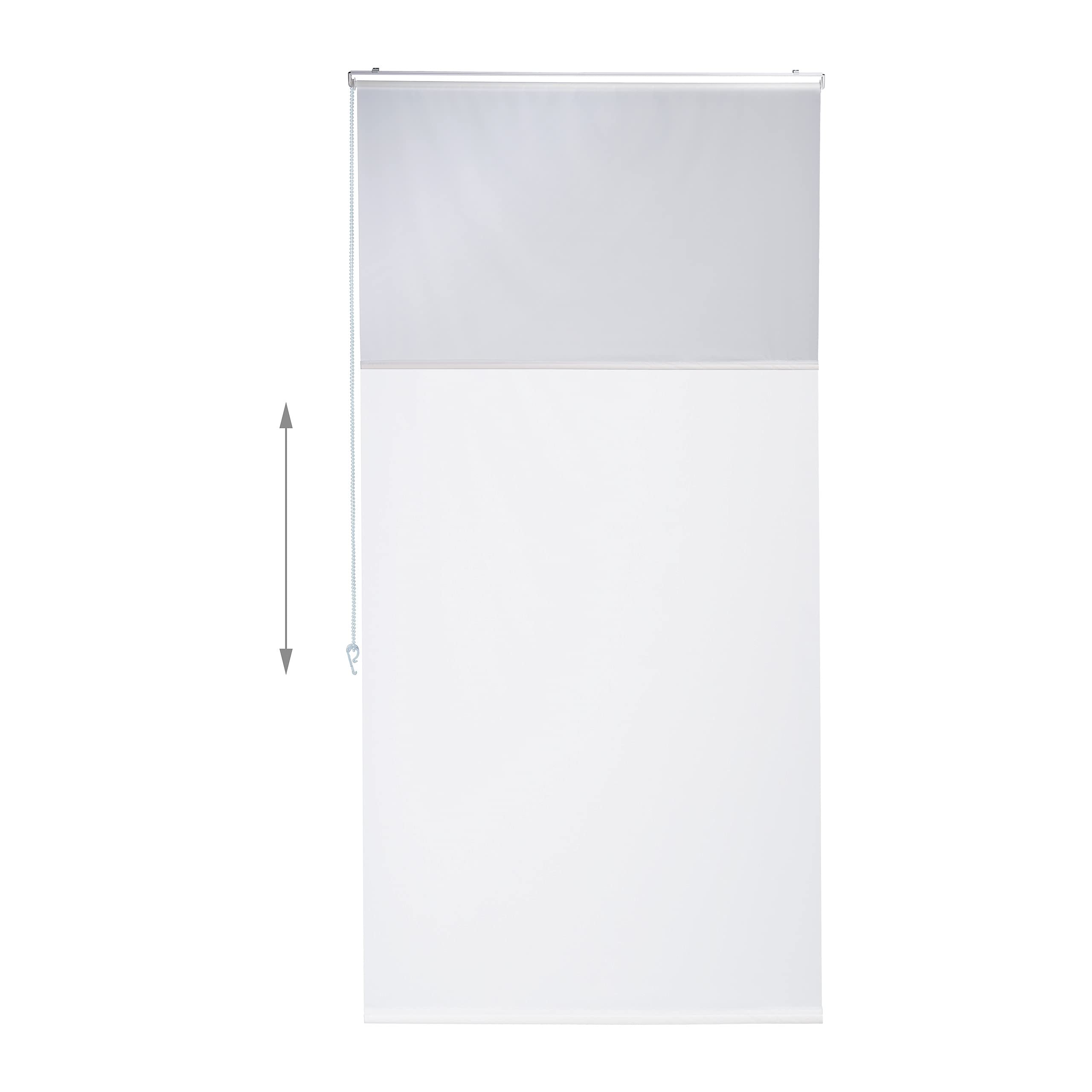 Relaxdays Roleta prysznicowa, 80 x 240 cm, roleta z linką do prysznica i wanny, sufitu i okien, odporna na działanie wody, biała