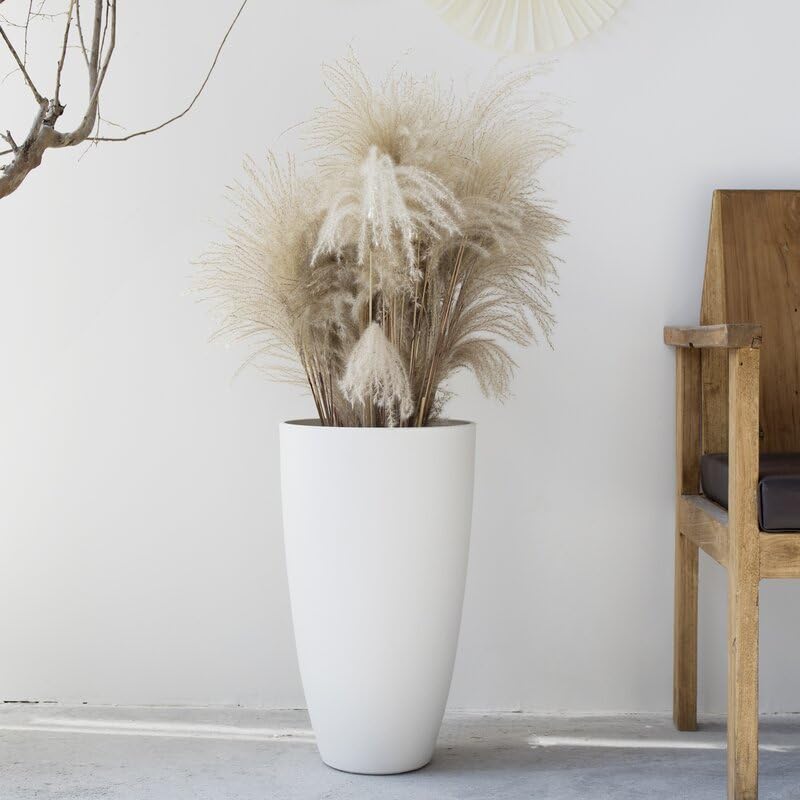 Rukonza 14 Inch Tall Fiber Tower Pot, Durable, Lightweight Planter For Home Office Garden Balcony Plant (Pack Of 1 Pot), White (B0DF6MJT18) Amazon Price History, Amazon Price Tracker