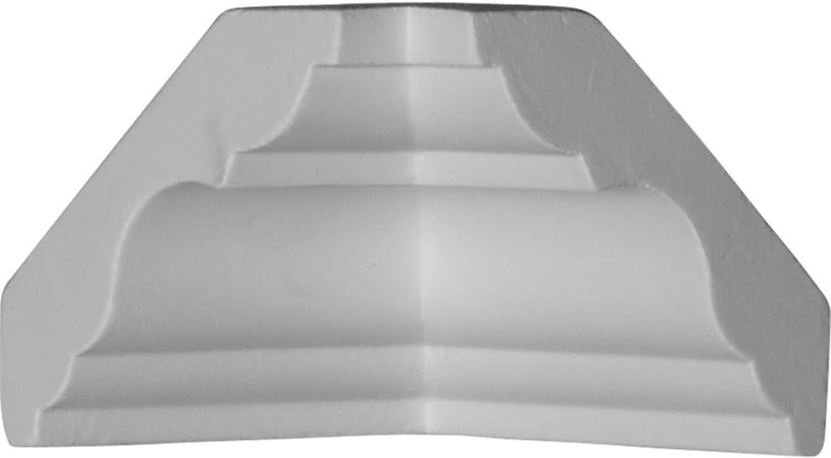 Ekena Millwork Endurathane Inside Corner for Palmetto Smooth Crown Moulding 3x3in - No Miter Cuts, Factory Primed