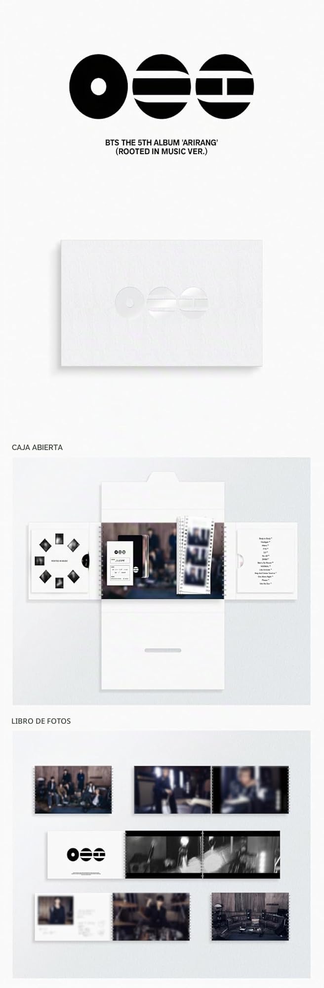BTS ARIRANG 5º álbum con seguimiento sellado Bangtan (conjunto de 3 versiones: 2 álbumes estándar + álbum Weverse)