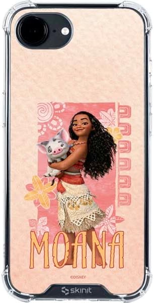Skinit Clear Phone Case Compatible with iPhone 16e - Officially Licensed Disney Princess Moana with Pua and Heihei Design